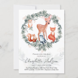 Invitación a Baby Shower de Woodland Animals