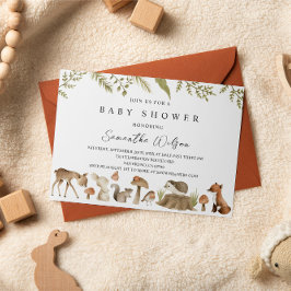 Invitación a Baby Shower de Woodland Animals