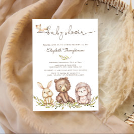 Invitación a Baby Shower de Woodland Animals
