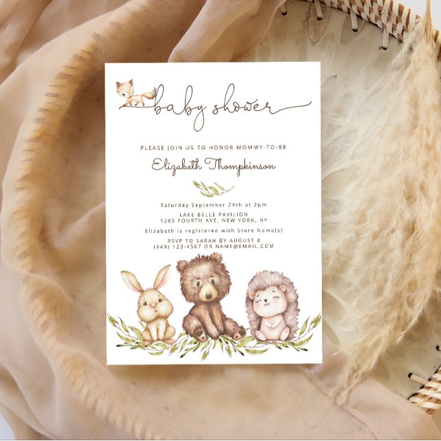 Invitación a Baby Shower de Woodland Animals (Subido por el creador)