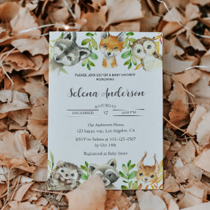 Invitación a Baby Shower de Woodland Animals