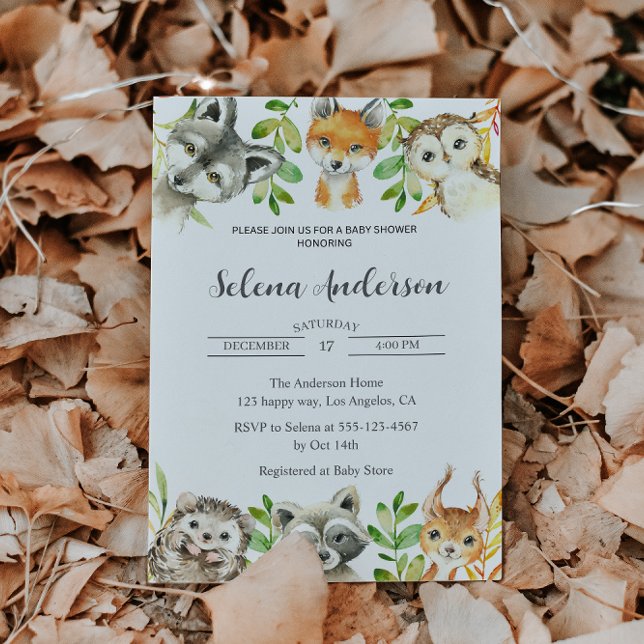 Invitación a Baby Shower de Woodland Animals (Subido por el creador)
