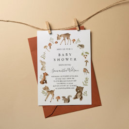 Invitación a Baby Shower de Woodland Animals