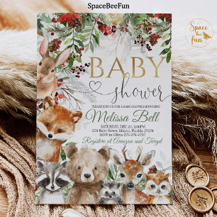 Invitación a Baby Shower de Woodland Animals