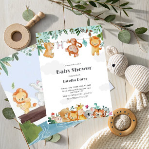 Invitación a Baby Shower de Woodland Animals
