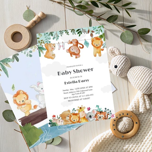 Invitación a Baby Shower de Woodland Animals (Subido por el creador)