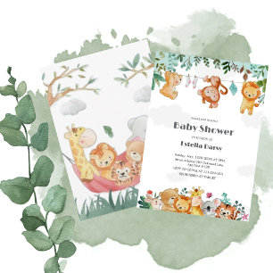 Invitación a Baby Shower de Woodland Animals