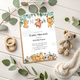 Invitación a Baby Shower de Woodland Animals