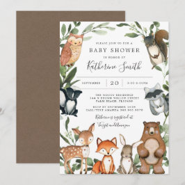 Invitación a Baby Shower de Woodland Animals
