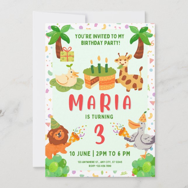 Invitación a Baby Shower de Woodland Animals (Anverso)