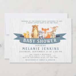 Invitación a Baby Shower de Woodland Animals Boy