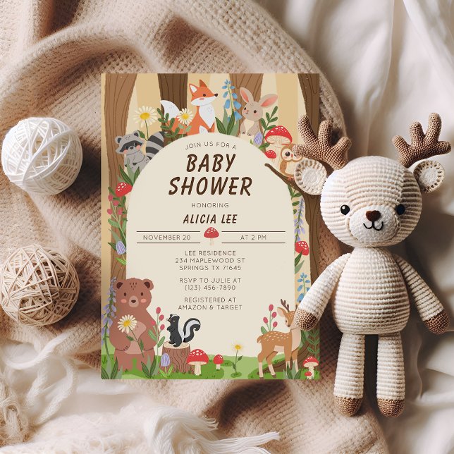 Invitación a Baby Shower de Woodland Animals Fores (Subido por el creador)
