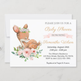 Invitación a Baby Shower de Woodland Baby Fawn