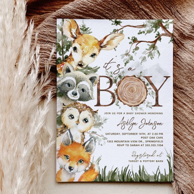 Invitación a Baby Shower de Woodland Boy (Subido por el creador)