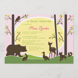 Invitación a Baby Shower de Woodland| Chica