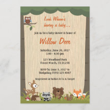Invitación a Baby Shower de Woodland *chico/chica/
