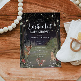 Invitación a Baby Shower de Woodland encantada