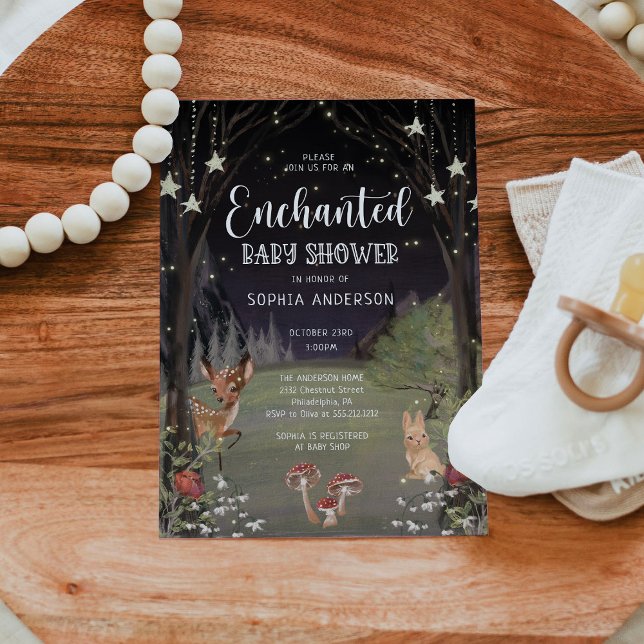 Invitación a Baby Shower de Woodland encantada (Subido por el creador)