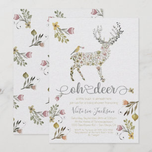 Invitación a Baby Shower de Woodland Floral Oh Dee