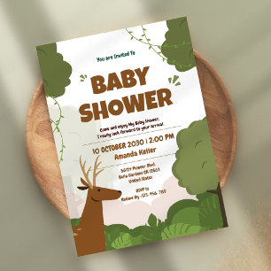 Invitación a Baby Shower de Woodland Forest