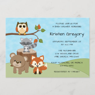 Invitación a Baby Shower de Woodland Forest