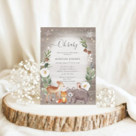 Invitación a Baby Shower de Woodland Forest Sparkl