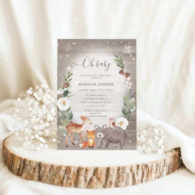 Invitación a Baby Shower de Woodland Forest Sparkl (Subido por el creador)