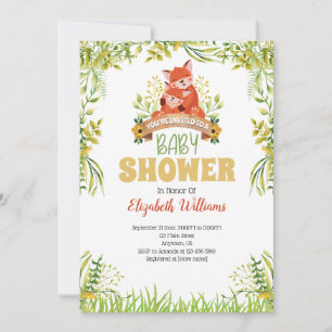 Invitación a Baby Shower de Woodland Fox