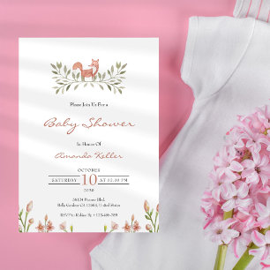 Invitación a Baby Shower de Woodland Fox