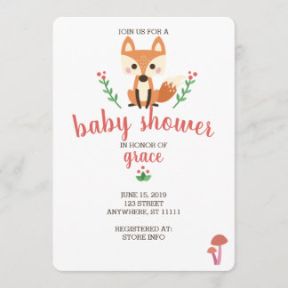 Invitación a Baby Shower de Woodland Fox & Forest 