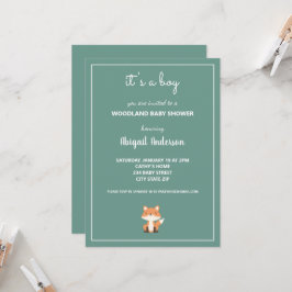 Invitación a Baby Shower de Woodland Fox Forest