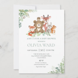 Invitación a Baby Shower de Woodland Greenery