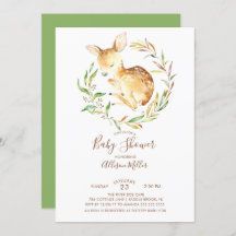 Invitación a Baby Shower de Woodland Little Deer