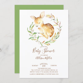 Invitación a Baby Shower de Woodland Little Deer