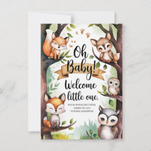 Invitación a Baby Shower de Woodland Neutral y de 