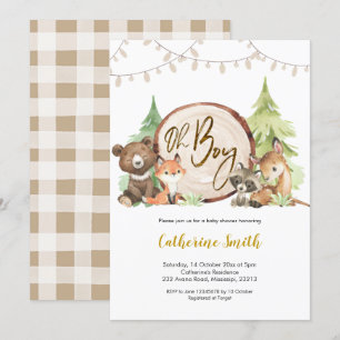 Invitación a Baby Shower de Woodland Oh Boy