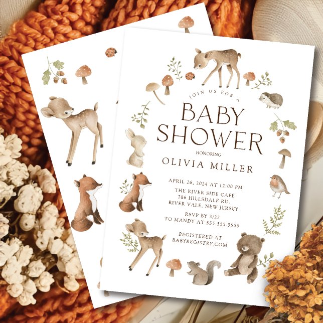 Invitación a Baby Shower de Woodland Wonder (Subido por el creador)