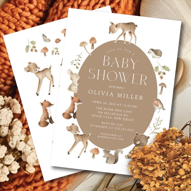 Invitación a Baby Shower de Woodland Wonder (Subido por el creador)