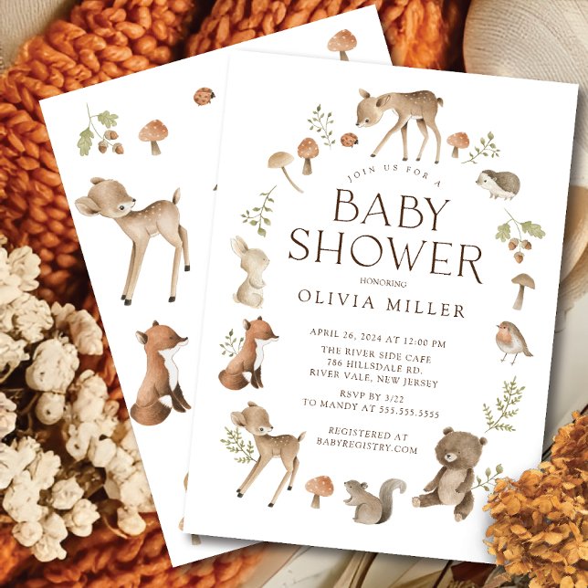 Invitación a Baby Shower de Woodland Wonder (Subido por el creador)
