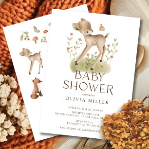 Invitación a Baby Shower de Woodland Wonder Deer