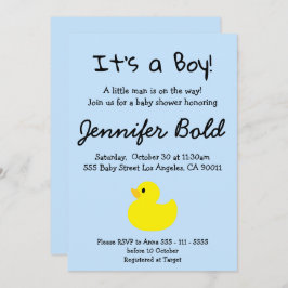 Invitación a Baby Shower de Yellow Duck Boy