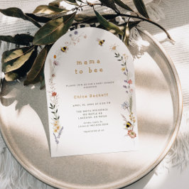 Invitación a Baby Shower del Arco de Flor Silvestr