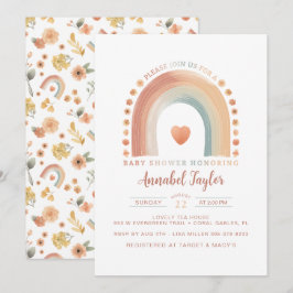 Invitación a Baby Shower del arco iris boho - Agua