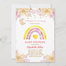 Invitación a Baby Shower del arco iris de la princ