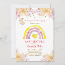 Invitación a Baby Shower del arco iris de la princ