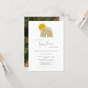 Invitación a Baby Shower del arcoiris del sol de l