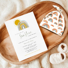 Invitación a Baby Shower del Arcoiris Sunshine
