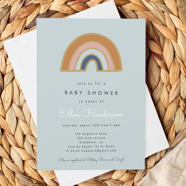 Invitación a Baby Shower del arcoiris vintage (Subido por el creador)