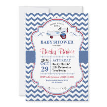 Invitación a Baby Shower del avión de juguetes de