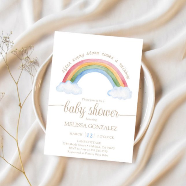 Invitación a Baby Shower del bebé arco iris (Subido por el creador)